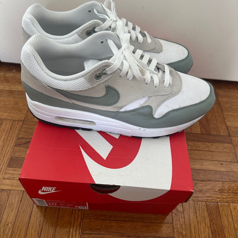 Nike Air Max White Mica Green and Gray Sneakers 10